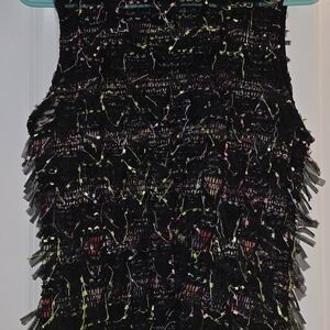 Black Textured Sleeveless Top